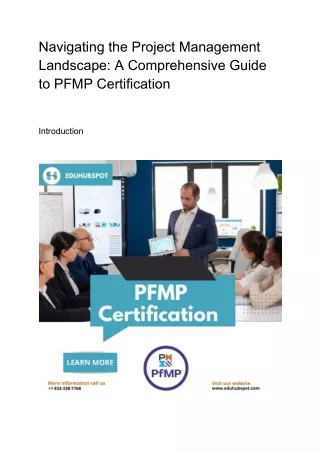 Navigating the Project Management Landscape_ A Comprehensive Guide to PFMP Certification