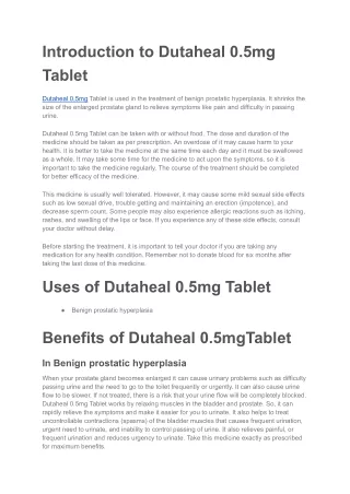 Dutaheal 0.5mg Tablet