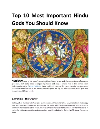 Top 10 Most Important Hindu Gods You Should Know