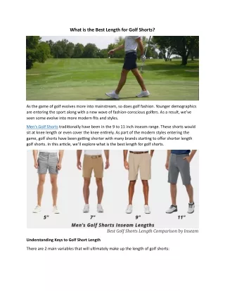 What is the Best Length for Golf Shorts