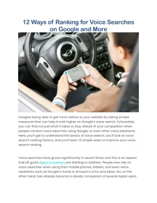 12 Ways of Ranking for Voice Searches on Google and More