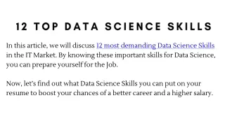 12 Top Data Science Skills