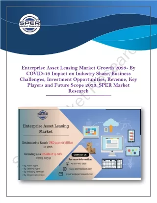 Enterprise Asset Leasing Market Growth 2023- Industry Share, Opportunity 2033