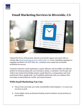 Email Marketing Services in Riverside, CA