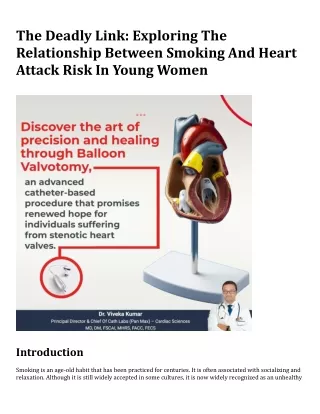 The Deadly Link Exploring The Relationship Between Smoking And Heart Attack Risk In Young Women