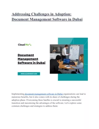 Addressing Challenges in Adoption_ Document Management Software in Dubai