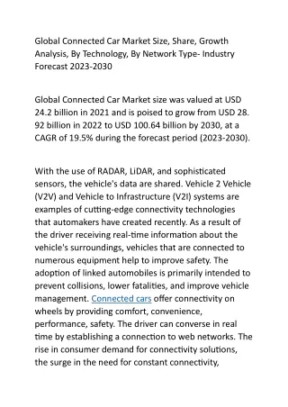 Global Connected Car Market Size
