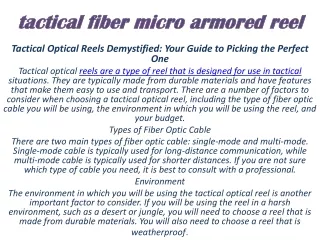 tactical fiber micro armored reel