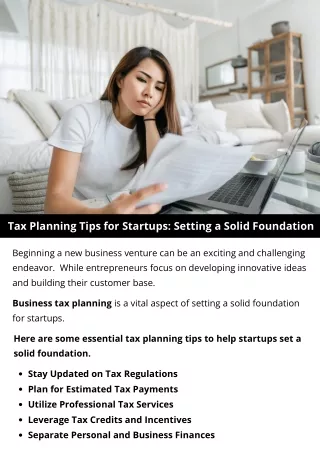 Tax Planning Tips for Startups: Setting a Solid Foundation