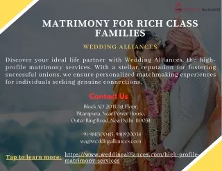 Top Matrimony for Rich Class Families