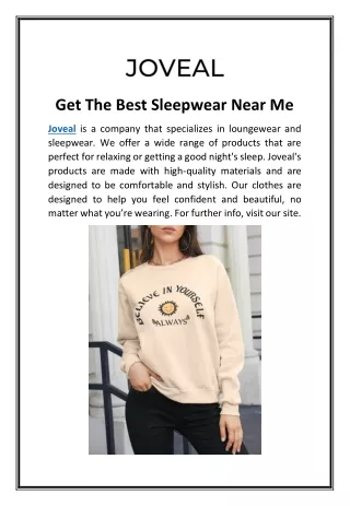 Get The Best Sleepwear Near Me