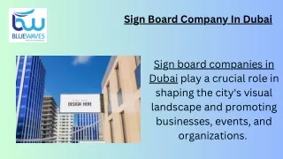 Sign Board Company In Dubai