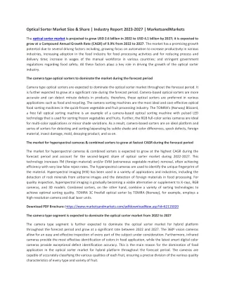 Optical Sorter Market