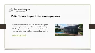 Patio Screen Repair  Patioscreenpro.com