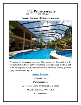 Screens Broward  Patioscreenpro