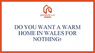 Do you want a warm home in Wales for nothing?