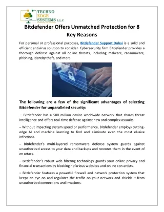 Bitdefender Offers Unmatched Protection for 8 Key Reasons
