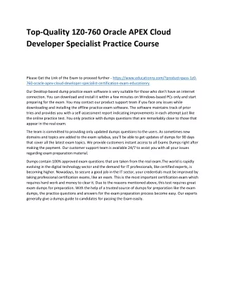 Top-Quality 1Z0-760 Oracle APEX Cloud Developer Specialist Practice Course
