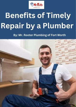 Benefits of Timely Repair by a Plumber