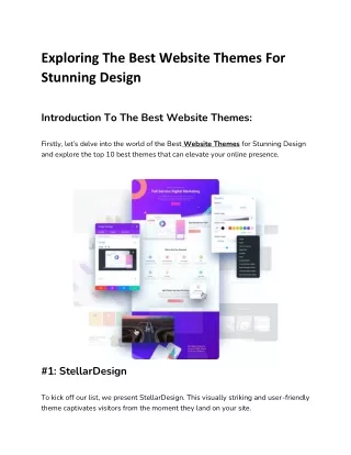 Exploring The Best Website Themes For Stunning Design