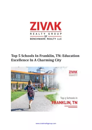 Top 5 Schools In Franklin, TN Education Excellence In A Charming City