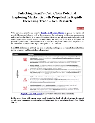 Cold Stores Market Revenue in Brazil - Ken Researh