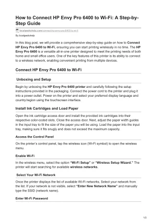 How to Connect HP Envy Pro 6400 to Wi-Fi