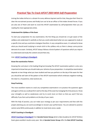 AFCAT Coaching in Chandigarh