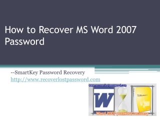 How to Recover MS Word 2007 Password