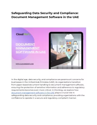 Safeguarding Data Security and Compliance_ Document Management Software in the UAE