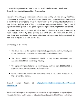 E- Prescribing Market to Reach $4,152.7 Million by 2026- Trends and Growth, Segm