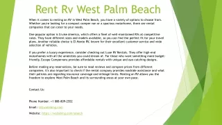 Rent Rv West Palm Beach