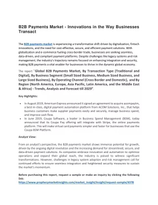 B2B Payments Market