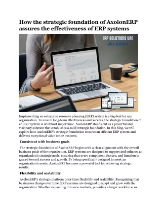 How the strategic foundation of AxolonERP assures the effectiveness of ERP systems