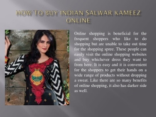 How to Buy Indian Salwar Kameez Online