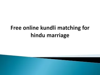 Free online kundli matching for hindu marriage