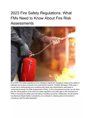 2023 Fire Safety Regulations_ What FMs Need to Know About Fire Risk Assessments