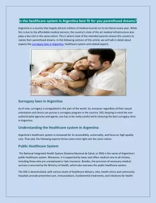 Is the healthcare system in Argentina best fit for you parenthood dreams