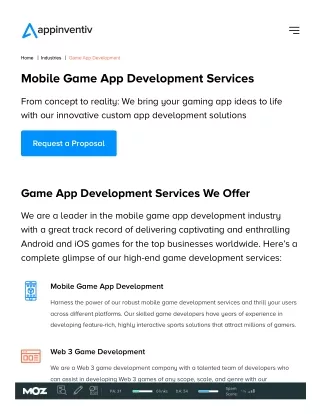 Mobile Game Development Services