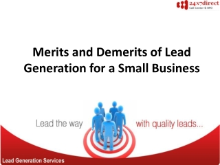 Merits and Demerits of Lead Generation for a Small Business