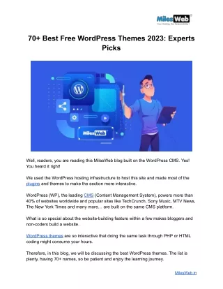 70  Best Free WordPress Themes 2023 - Experts Picks