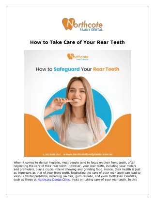 How to Take Care of Your Rear Teeth