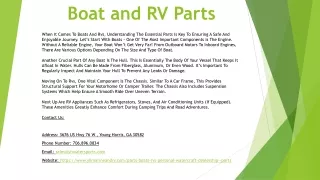 Boat And Rv Parts