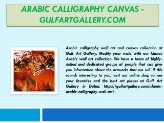 Arabic Calligraphy Canvas - gulfartgallery.com