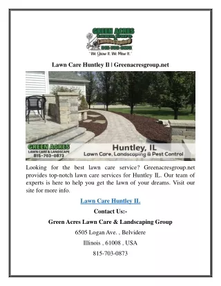 Lawn Care Huntley Il  Greenacresgroup.net