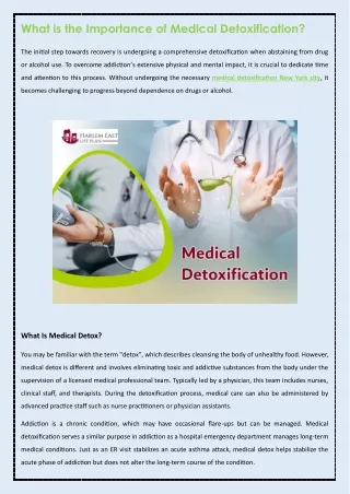 What is the Importance of Medical Detoxification