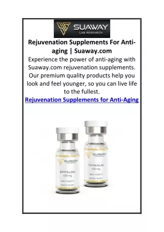 Rejuvenation Supplements For Anti-aging Suaway.com