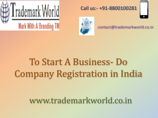 To Start A Business- Do Company Registration in India