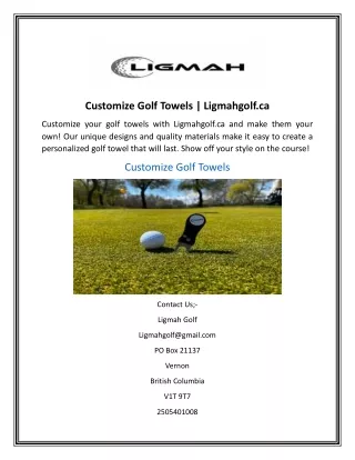 Customize Golf Towels  Ligmahgolf.ca