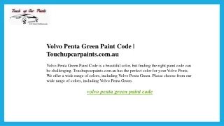 Volvo Penta Green Paint Code  Touchupcarpaints.com.au